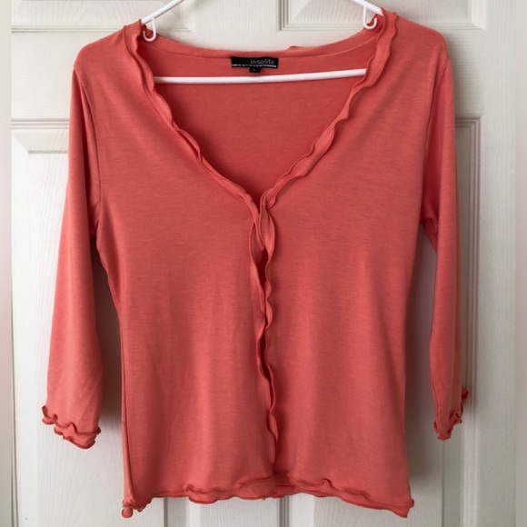 NWOT Lightweight Peach One-Button Jersey Knit Cardigan Size Large - Picture 2 of 6